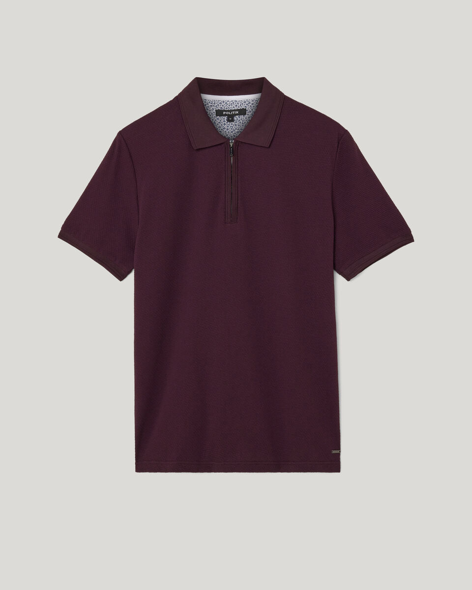 Travel Short Sleeve Polo, Aubergine, hi-res